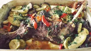 Козья лопатка с овощами!!! Тушеная в мангале на углях/собственный рецепт.