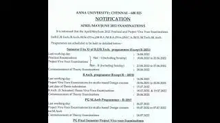 Anna university Jun 2022 Practical Exam date Announced