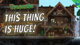I built a HUGE Viking Lodge in Terraria || Terraria 1.4 Speed Build ||