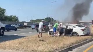 Fabricio Lauar shares the story of how he saved a man from a burning car on QEW