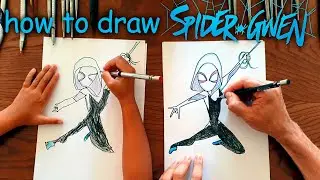 How to draw SPIDER-GWEN from New MOVIE 2023 - The Best Guide and step by step tutorial for BEGINNERS