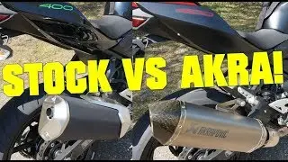 Kawasaki Z400 Stock vs Akrapovic exhaust sound