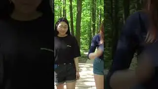 two pretty girls find a group of snails and decide what to do with them 