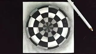 Op - Art Pop - Art - Patterns On the Sphere - optical illusion | Pencil art |