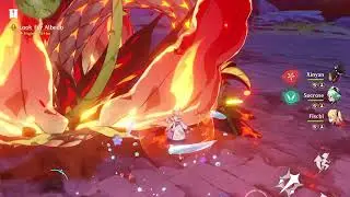 Killing a Pyro Regisvine in under 1 minute without any 5 stars | Genshin Impact