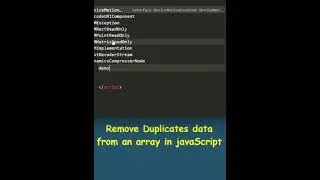 Remove Duplicates data from array in 