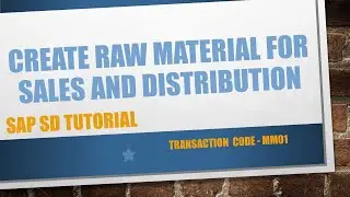 How to create Material Master for sales and distribution in SAP