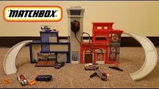 Matchbox Rescue Headquarters Deluxe Playset with Lights and Sounds Walkie Talkie Police Fire Station