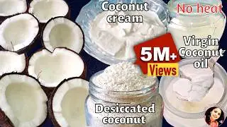 Virgin coconut oil | cold pressed virgin coconut oil at home | homemade pure coconut oil