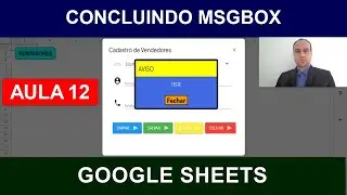 Concluindo Msgbox HTML Personalizada - Apps Script - Planilhas Google - Aula 12