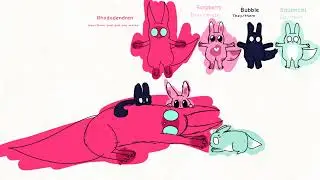 Some of my Rain World Slugcat OCs!