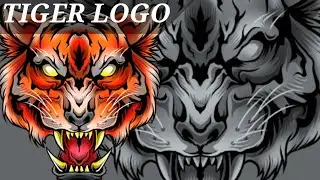 HOW TO DRAW TIGER LOGO #autodesksketchbook #tiger #design