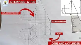 INTERPRETATION ( Interpenetration in a cone and cylinder in Technical Engineering drawing)