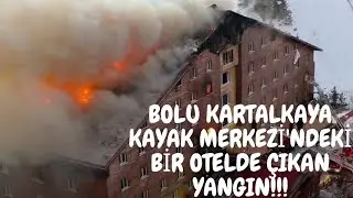 BOLU KARTALKAYA KAYAK MERKEZİ'NDEKİ BİR OTELDE ÇIKAN YANGIN!!! CANLI YAYIN - GÜNCEL