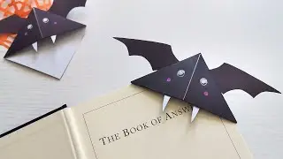 DIY Halloween Bat Conrner Bookmark | Origami Halloween Crafts