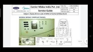 Midea WRAC Display Error codes and Solutions