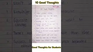 10 good thoughts for all/good thoughts for morning assembly #lifethought #goodthoughts #thoughtcloud