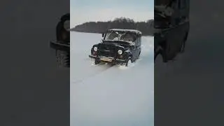 УАЗ 469 . простой,гражданские мосты, снег по колено.И без блокировок..