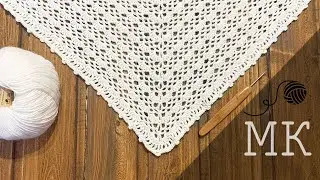 Вяжем простую и очень красивую шаль крючком. How to crochet a simple but beautiful shawl