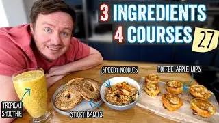Make a 3 Course Meal & a drink with 3 Ingredients each | inc Toffee Apple Pies