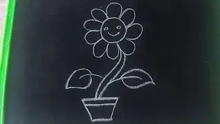 How to draw a flower pot/flower drawing/art