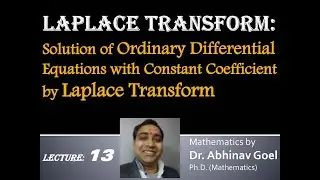 Solution of Ordinary Differential Equations with constant Coefficients by Laplace Transform | ODE