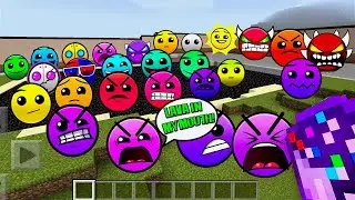 UPDATE vs ORIGINAL GEOMETRY DASH LOBOTOMY Difficulty Faces in Minecraft PE