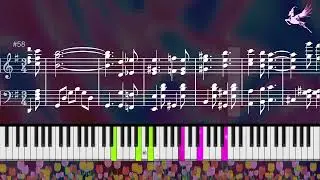 The Rosebud March - Scott Joplin || Piano (music notes and keyboard tutorial)
