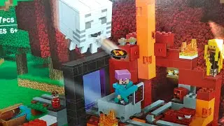 Портал в Подземелье МАЙНКРАФТ - Гаст и Ифрит! Lego Minecraft и Деревянный ДОМИК