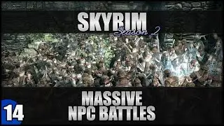 ♛ Skyrim Massive NPC Battles - 90 Bandits VS 2 Grey Beards