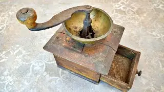 VERY old coffee grinder restoration