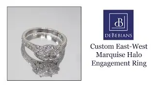 Custom East West Marquise Engagement Ring
