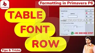 How to Customize Table Font and Row Primavera P6 | How to Change Modify Table Font Row Setting in P6