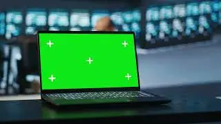 green screen laptop in server room mock up with track points footage | 4K footages | GreenScreen Vfx