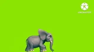 Working cartoon elephant