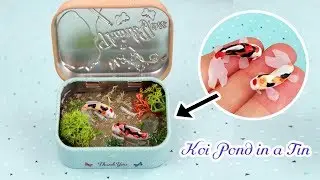How to make a mini KOI POND in a TIN/ Polymer Clay and Resin Tutorial