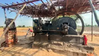 Old Diesel Oil Engine Amazing Starting - Diesel Engine Amazing Sound - Old engine in desert