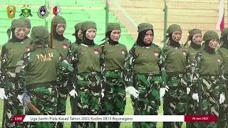 Penampilan TNI Cilik SDN Kepatihan Bojonegoro pada pembukaan LIGA SANTRI Piala KASAD 2022