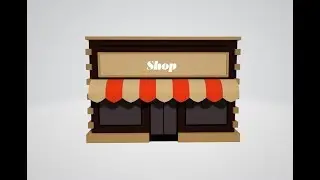 3d shop building (Unity, Blender) free download