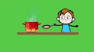 Cooking/making egg - Kitchen - Green screen - Copyrights free