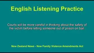 English Listening Practice - New Family Violence Amendments Act