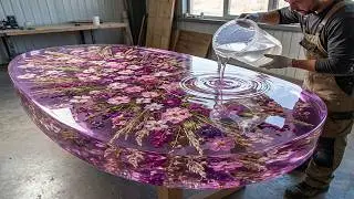 I Came Up With The Idea Of ​​Making A Flower Table Out Of Epoxy Wood //  My Favorite Art Project