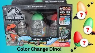 Hatching Captivz Colors Change Dino Eggs. Amazing Jurassic World Mini Dinosaurs.