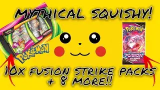 10x FUSION STRIKE + MYTHICAL SQUISHY Collection! 18 Pokemon Card Pack Opening!