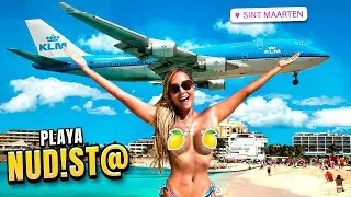 En esta PLAYA ATERRIZAN LOS AVIONES 😱😱😱 Playas de ropa opcional - St. Maarten