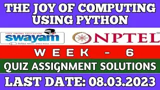 The Joy of Computing using Python|| NPTEL WEEK-6 Quiz Assignment answers 2023 || 