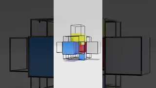 3D De Stijl Animated Sculpture Created In Blender