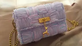 Organza ribbons plastic canvas bag