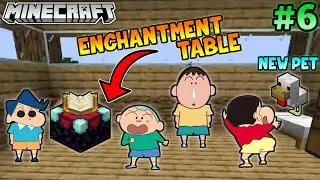 Shinchan made enchantment table and got new pet 😍🔥 | shinchan and his friends playing minecraft 😂🔥