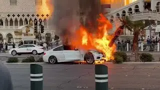 Man's Life Saved Moments Before Car EXPLODES In Las Vegas
